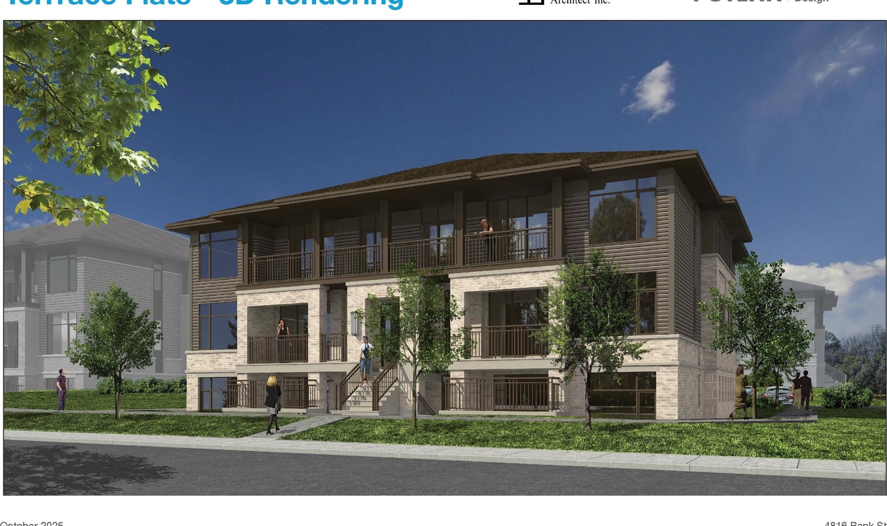 Rendering of building from page 26 of the file '2025-11-03 - Urban Design Brief - D07-12-25-0143'