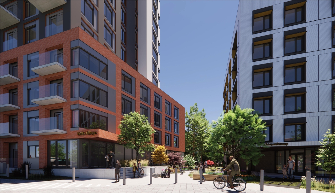 Rendering of building from page 44 of the file '2025-11-26 - Design Brief - D07-12-25-0149'