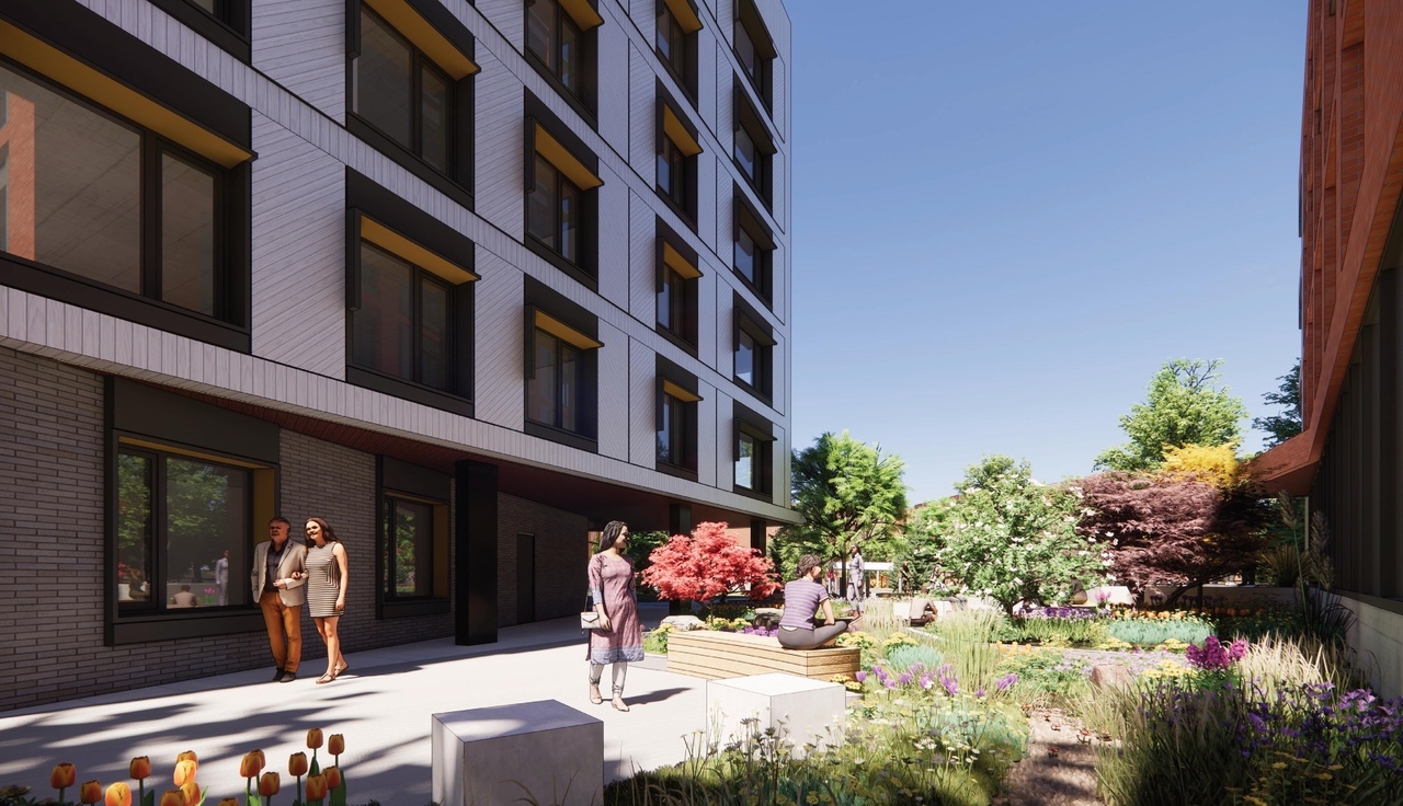 Rendering of building from page 45 of the file '2025-11-26 - Design Brief - D07-12-25-0149'