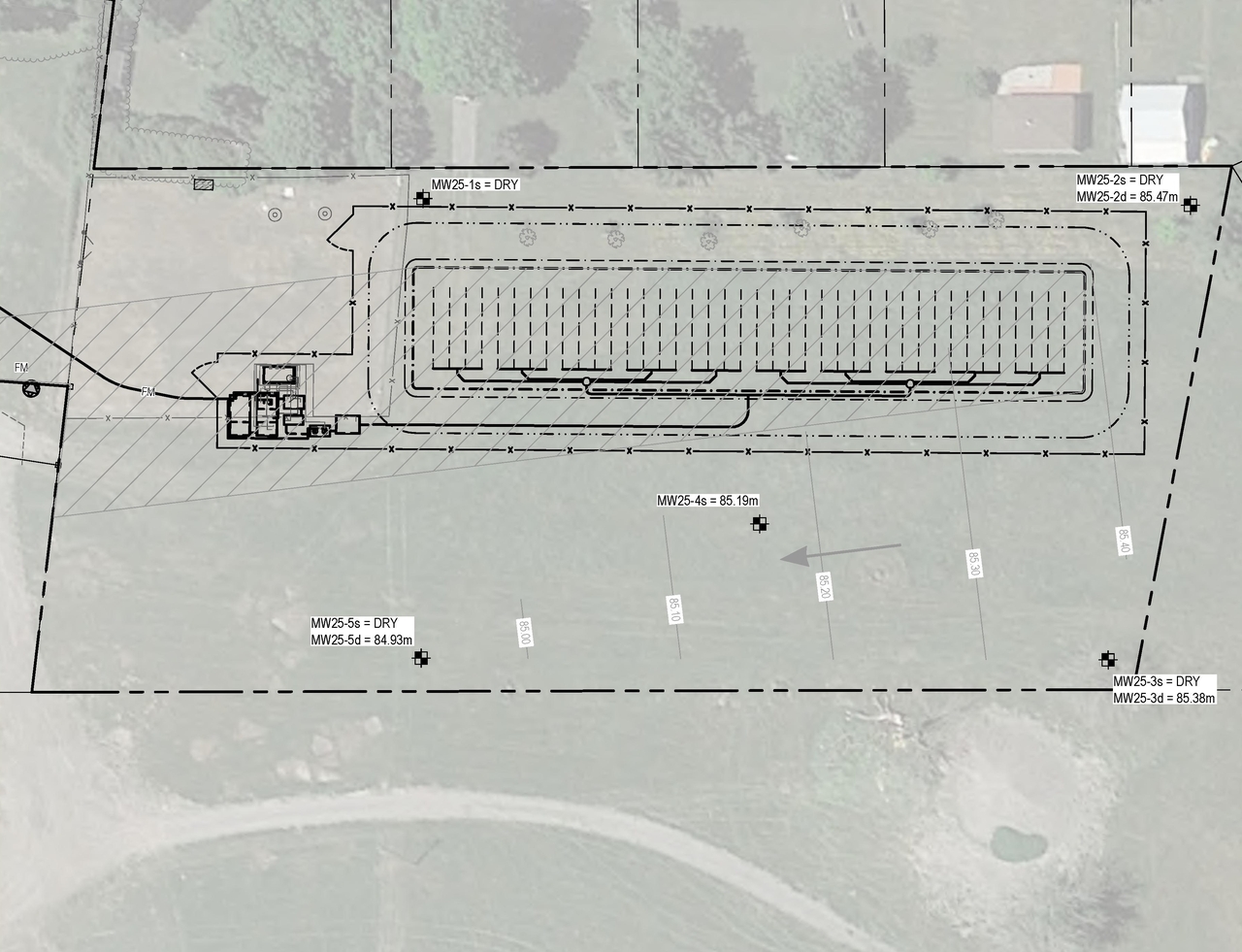 Construction site plan for project from page 20 of the file '2025-11-25 - Proposed Sewage Works Design Brief & Impact Assessment - D07-12-25-0154'