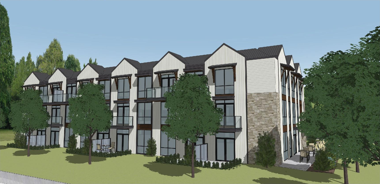 Rendering of building from page 12 of the file '2025-11-26 - Urban Design Brief - D07-12-25-0155'
