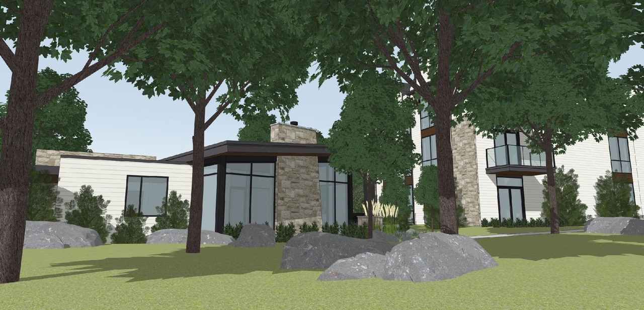 Rendering of building from page 14 of the file '2025-11-26 - Urban Design Brief - D07-12-25-0155'