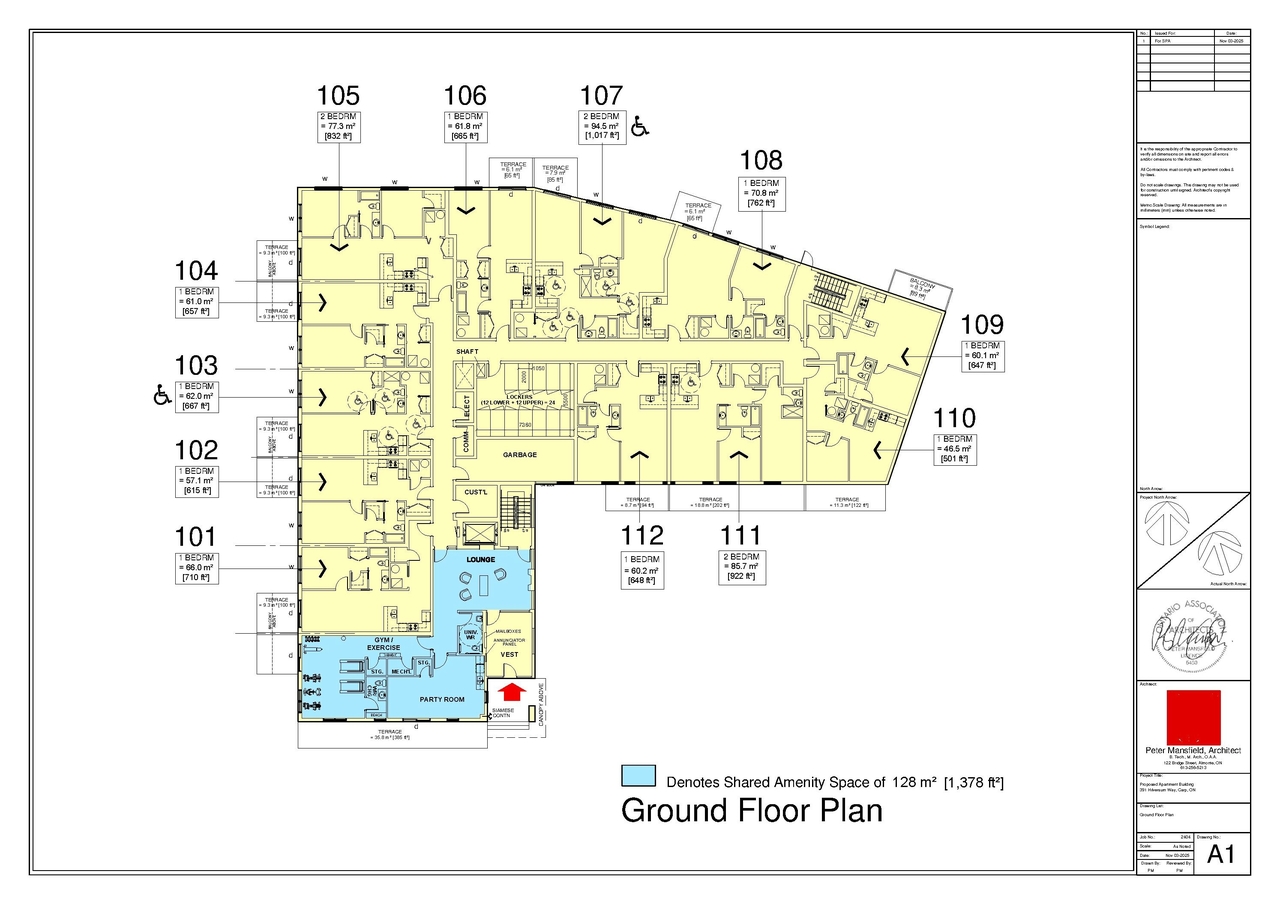 Floor plan for project from page 19 of the file '2025-11-26 - Urban Design Brief - D07-12-25-0155'