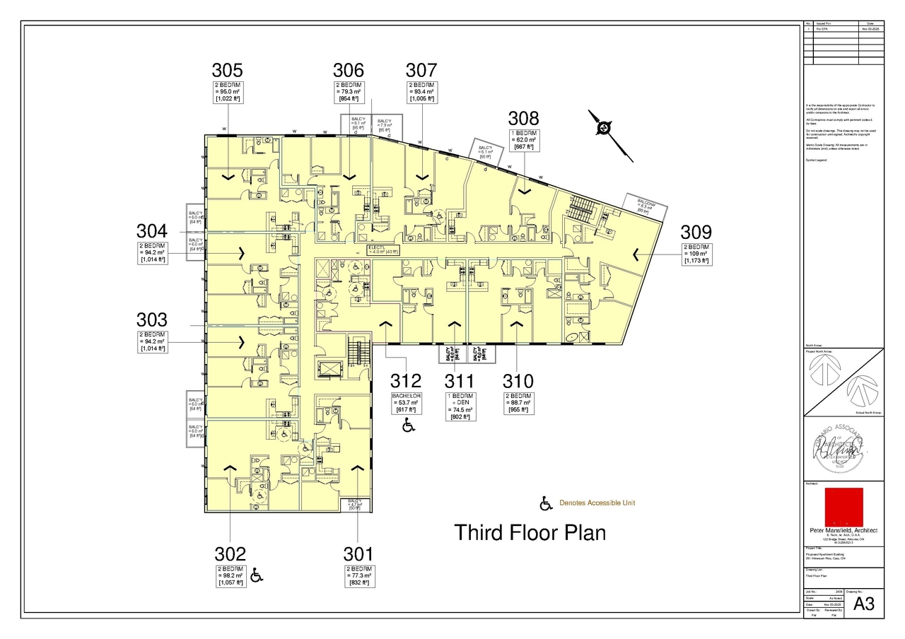 Floor plan for project from page 21 of the file '2025-11-26 - Urban Design Brief - D07-12-25-0155'