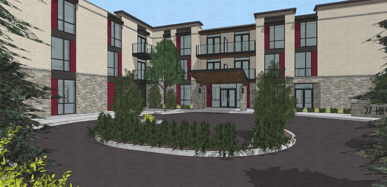 Rendering of building from page 7 of the file '2025-11-26 - Urban Design Brief - D07-12-25-0155'