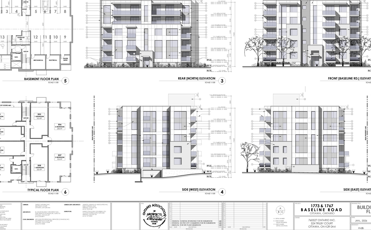 Floor plan for project from page 1 of the file '2026-02-23 - Building Elevations Floor Plans - D07-12-25-0169'