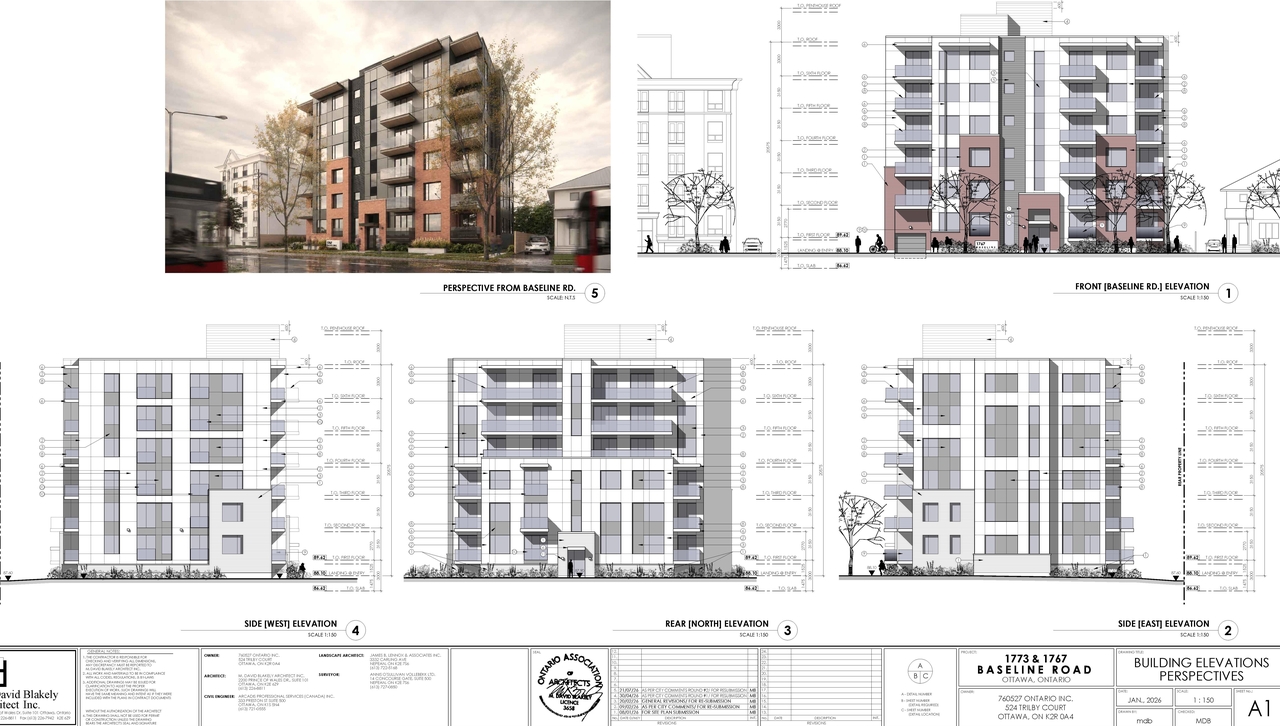 Image from page 1 of the file '2026-08-06 - Building Elevations & Renderings - D02-02-25-0098 & D07-12-25-0169'
