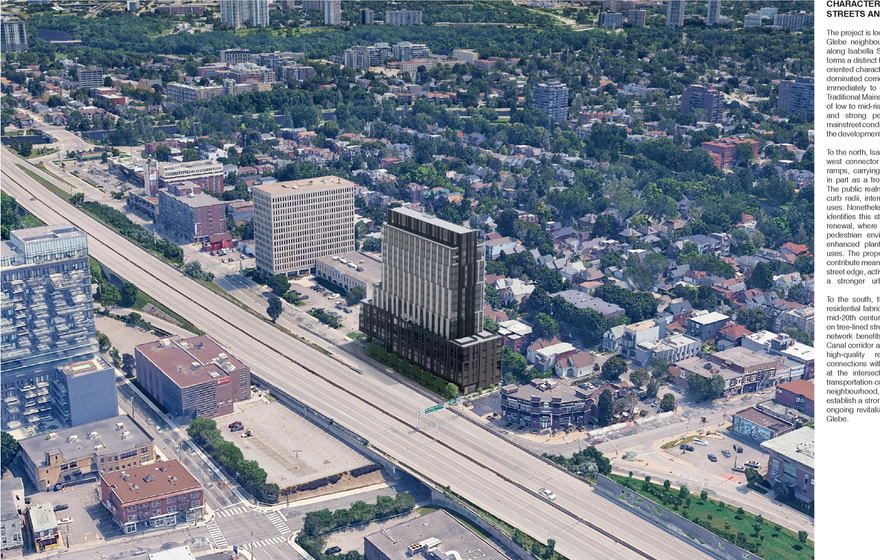 Rendering of building from page 10 of the file '2026-02-05 - Urban Design Brief - D07-12-26-0009'