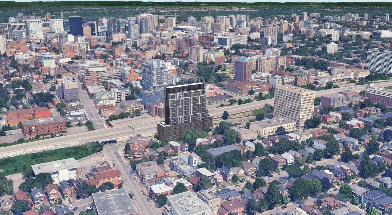 Rendering of building from page 13 of the file '2026-02-05 - Urban Design Brief - D07-12-26-0009'