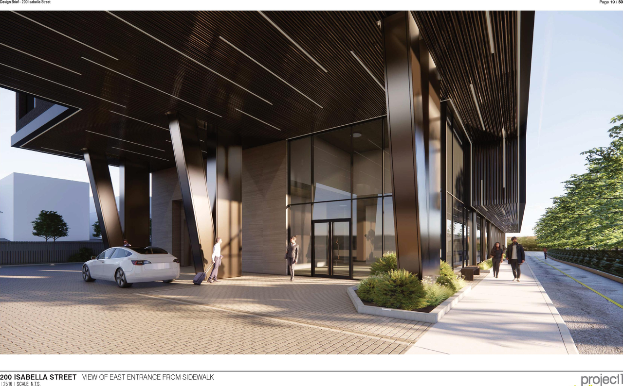 Rendering of building from page 19 of the file '2026-02-05 - Urban Design Brief - D07-12-26-0009'