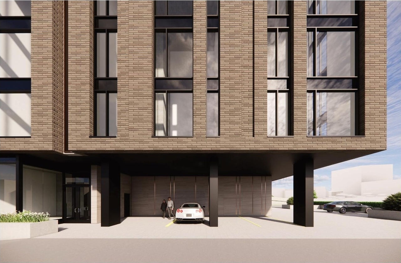 Rendering of building from page 21 of the file '2026-02-05 - Urban Design Brief - D07-12-26-0009'