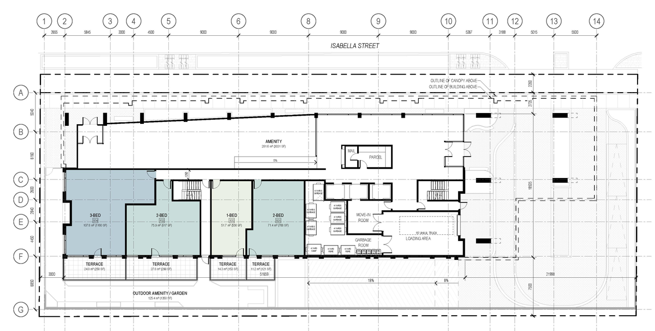 Floor plan for project from page 28 of the file '2026-02-05 - Urban Design Brief - D07-12-26-0009'