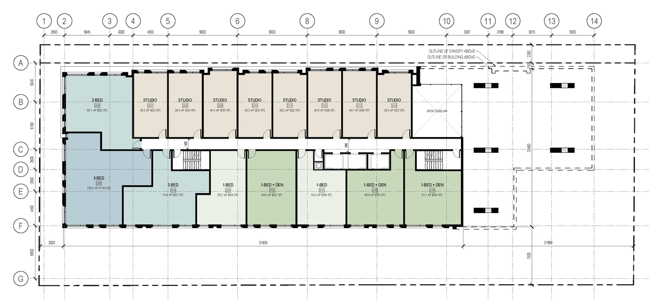 Floor plan for project from page 29 of the file '2026-02-05 - Urban Design Brief - D07-12-26-0009'