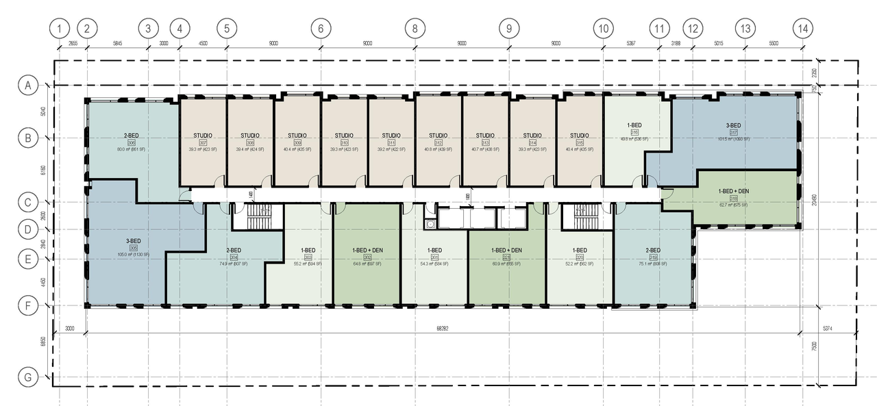 Floor plan for project from page 30 of the file '2026-02-05 - Urban Design Brief - D07-12-26-0009'