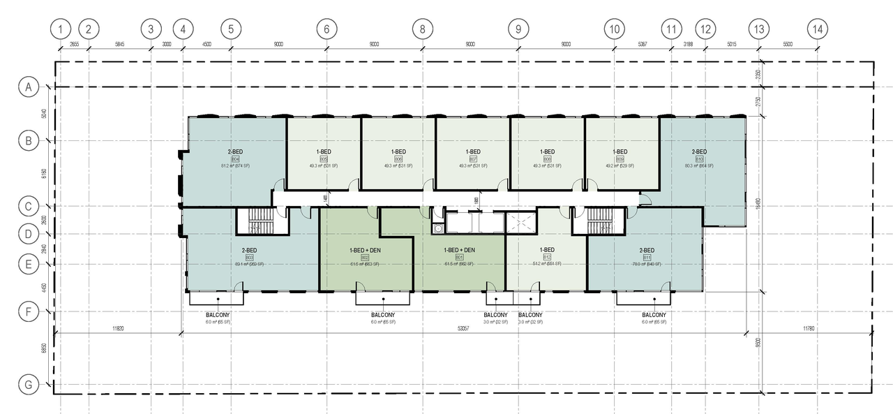 Floor plan for project from page 32 of the file '2026-02-05 - Urban Design Brief - D07-12-26-0009'