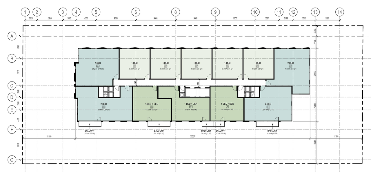 Floor plan for project from page 33 of the file '2026-02-05 - Urban Design Brief - D07-12-26-0009'