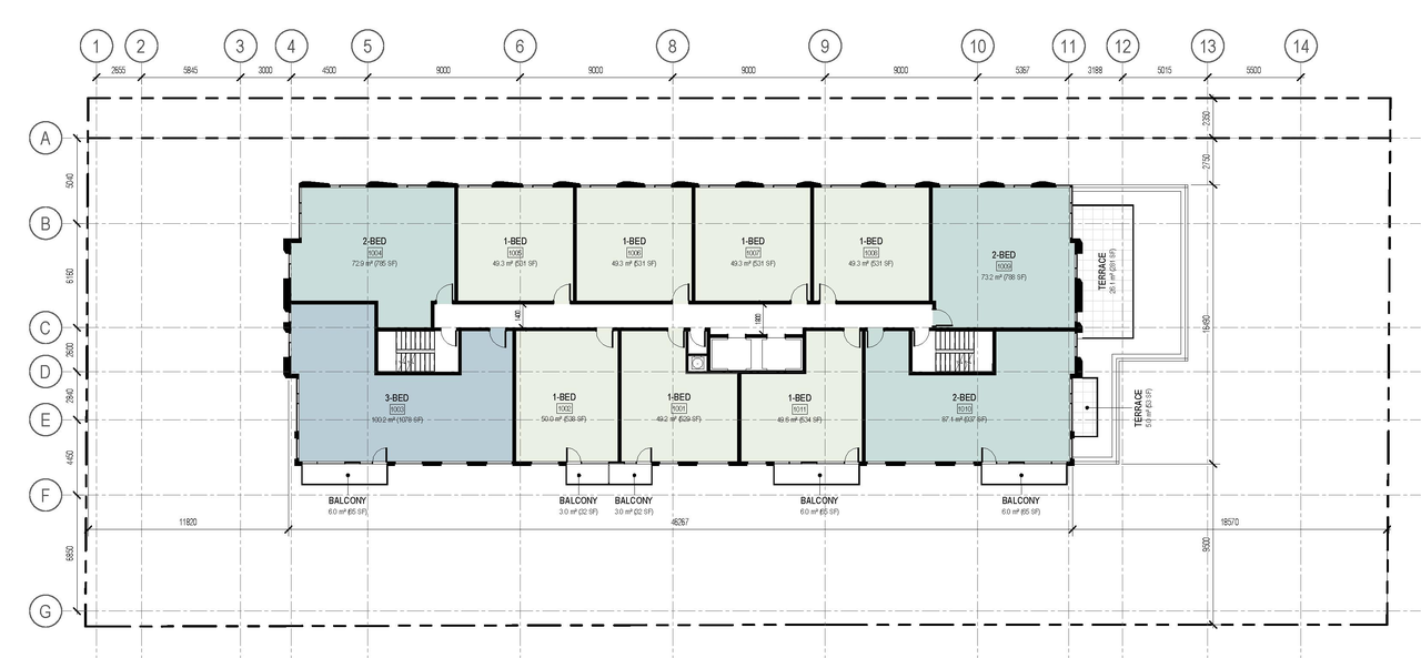 Floor plan for project from page 34 of the file '2026-02-05 - Urban Design Brief - D07-12-26-0009'