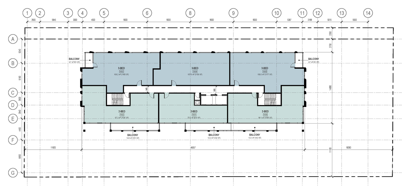Floor plan for project from page 37 of the file '2026-02-05 - Urban Design Brief - D07-12-26-0009'
