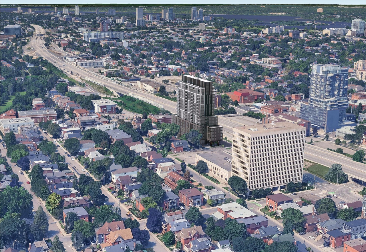 Rendering of building from page 11 of the file '2026-02-03 - Design Brief - D07-12-26-0009'