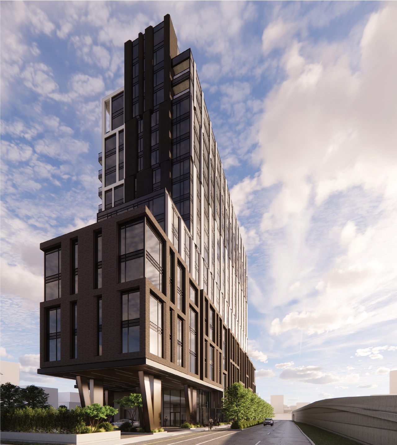 Rendering of building from page 15 of the file '2026-02-03 - Design Brief - D07-12-26-0009'