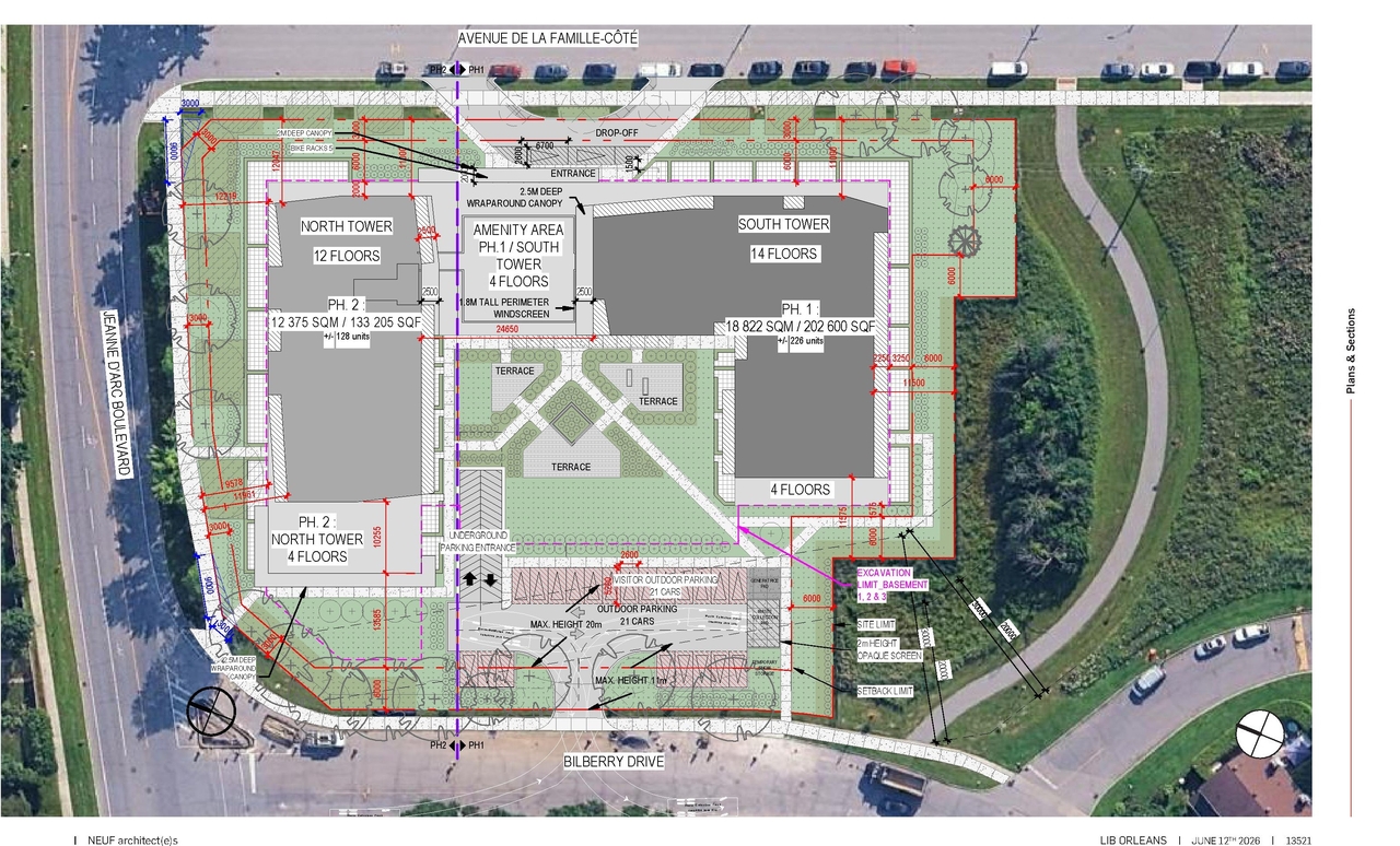Construction site plan for project from page 3 of the file '2026-06-17 - UDRP Plans & Stats - D07-12-26-0012'
