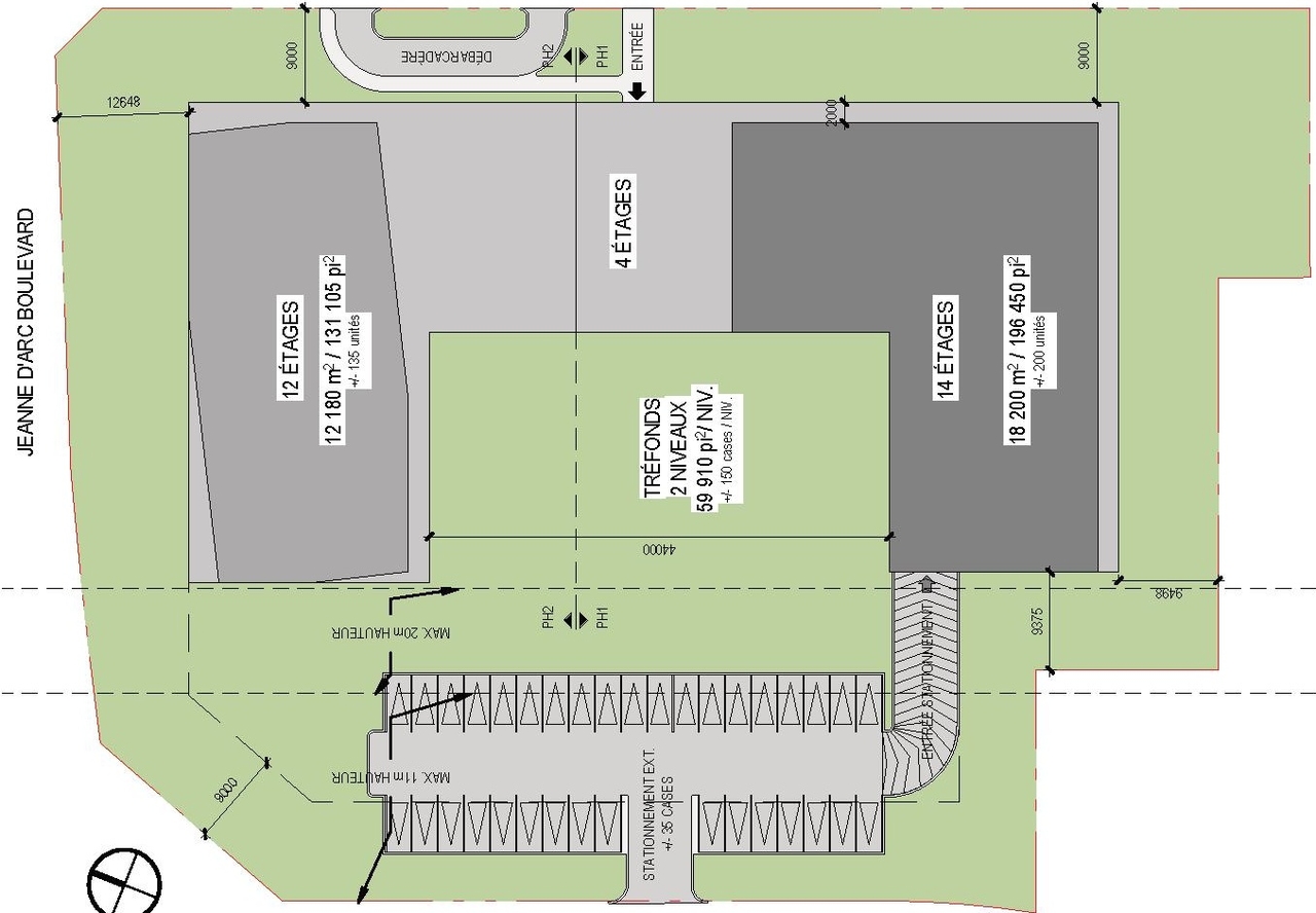 Construction site plan for project from page 20 of the file '2026-02-09 - Design Brief - D07-12-26-0012'