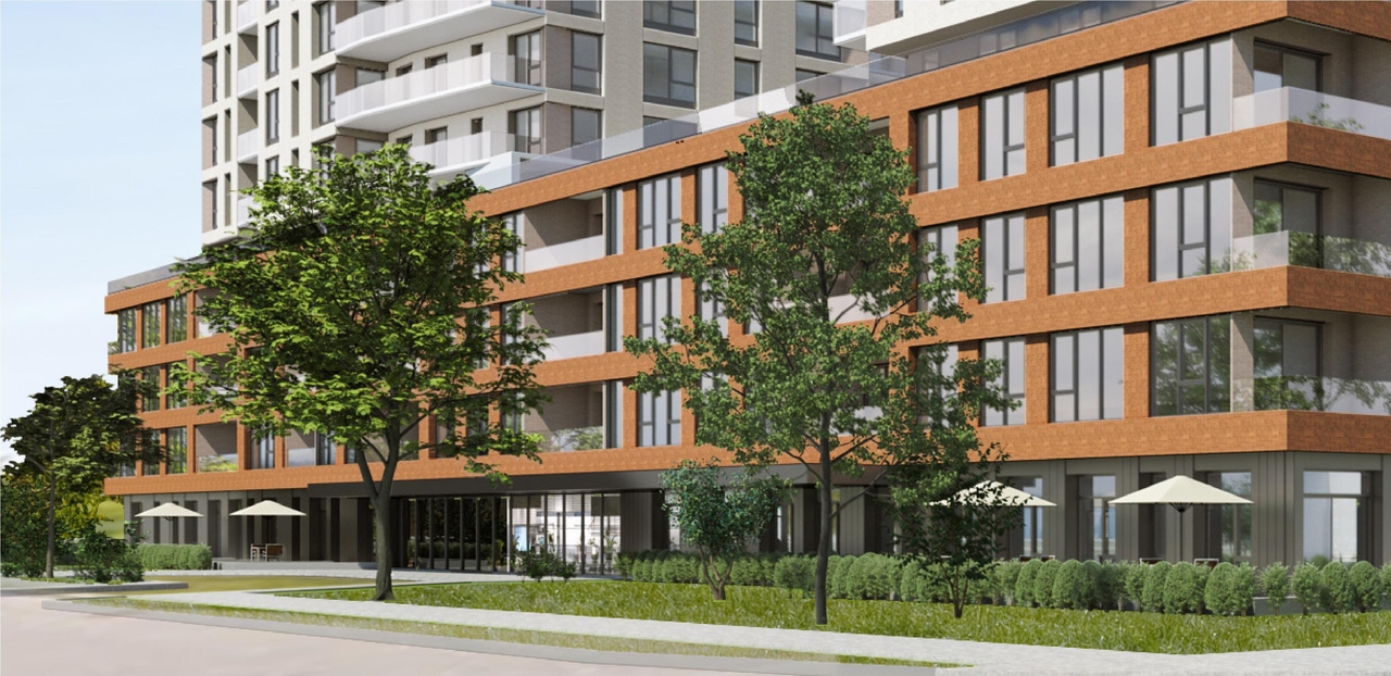 Rendering of building from page 27 of the file '2026-02-09 - Design Brief - D07-12-26-0012'