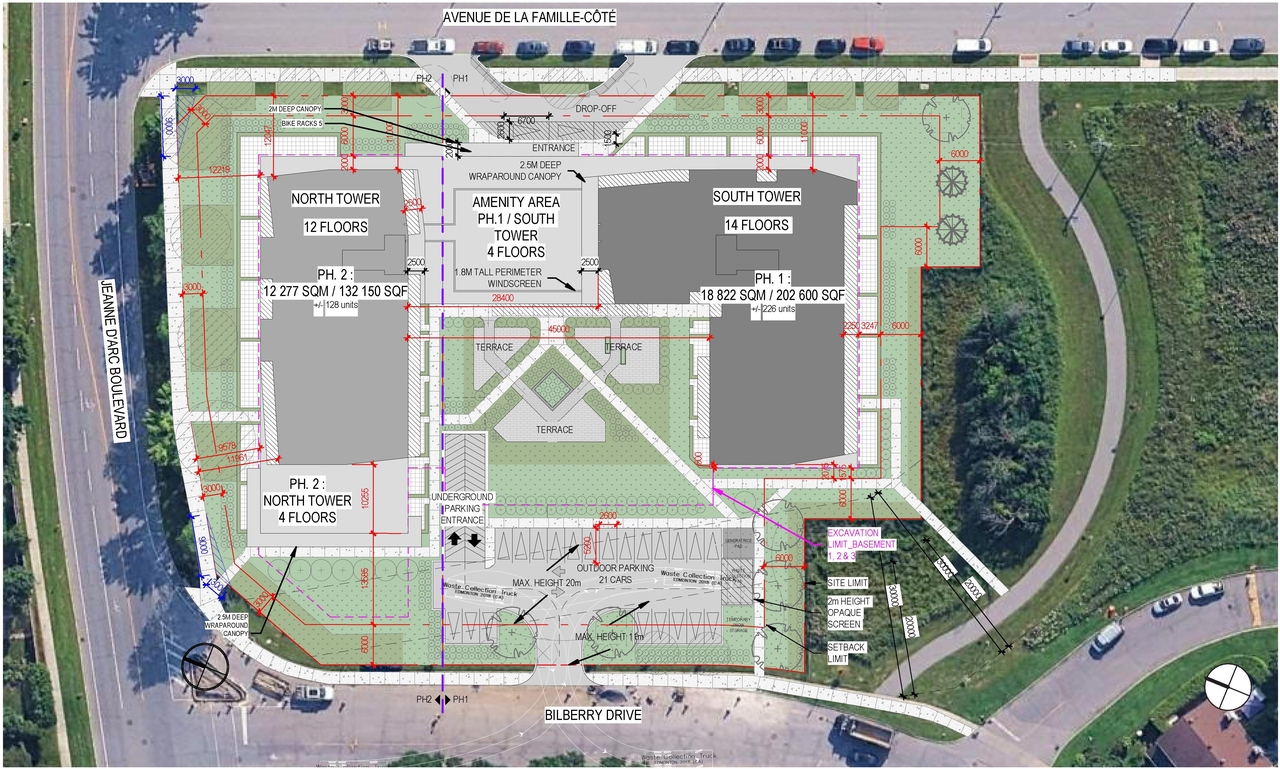 Construction site plan for project from page 29 of the file '2026-02-09 - Design Brief - D07-12-26-0012'