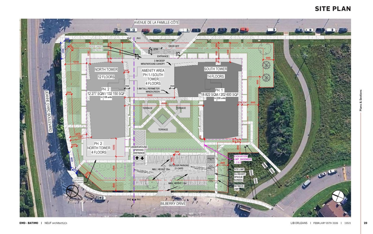 Construction site plan for project from page 29 of the file '2026-02-09 - Design Brief - D07-12-26-0012'