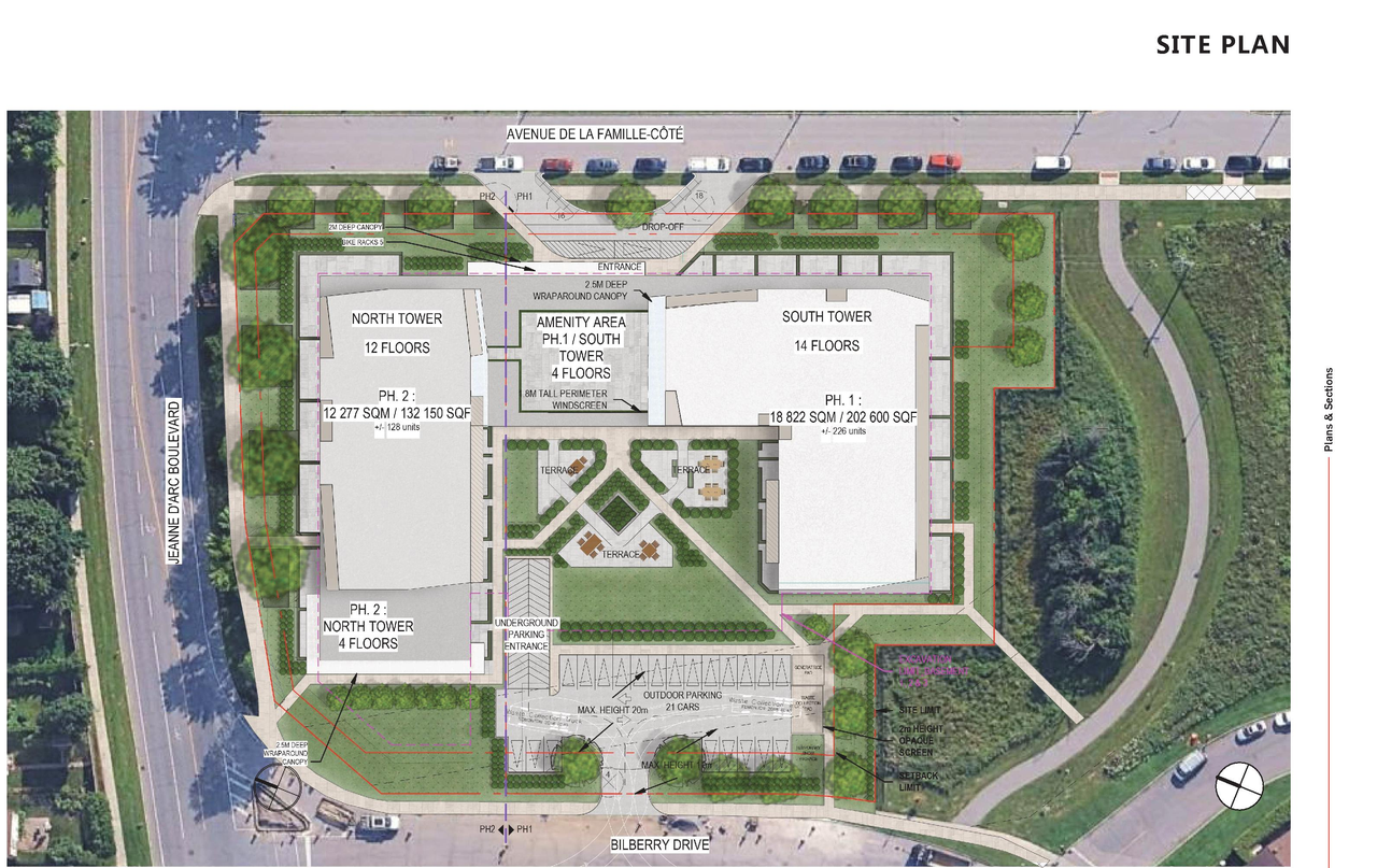 Construction site plan for project from page 30 of the file '2026-02-09 - Design Brief - D07-12-26-0012'