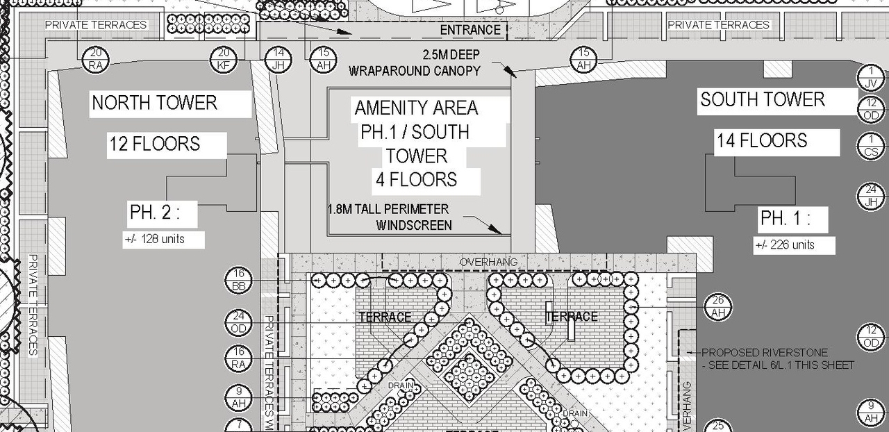 Construction site plan for project from page 73 of the file '2026-02-09 - Design Brief - D07-12-26-0012'