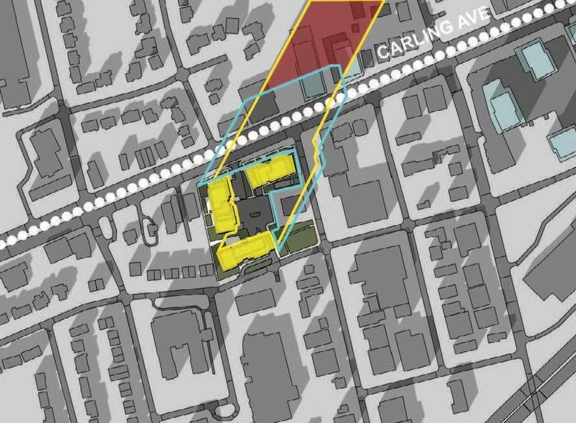 Construction site plan for project from page 43 of the file '2026-02-10 - Urban Design Brief - D07-12-26-0013 & D02-02-26-0011'