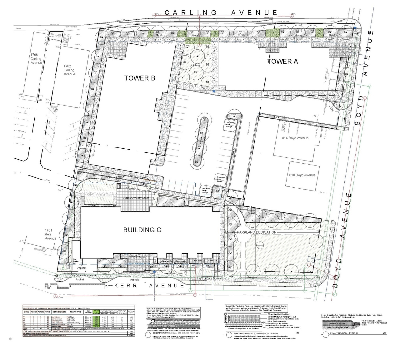 Construction site plan for project from page 44 of the file '2026-02-10 - Urban Design Brief - D07-12-26-0013 & D02-02-26-0011'