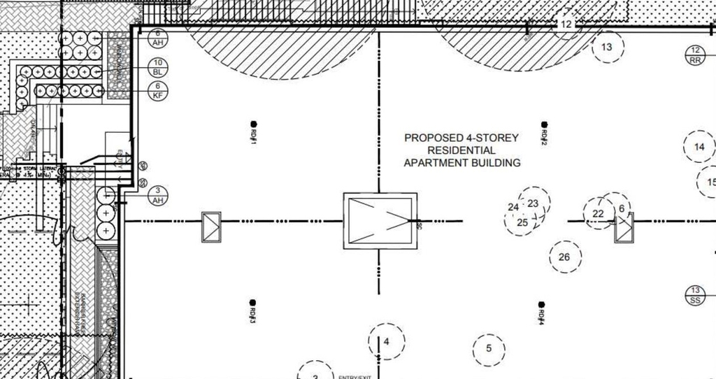 Construction site plan for project from page 22 of the file '2026-02-19 - Urban Design Brief - D02-02-26-0012 & D07-12-26-0014'