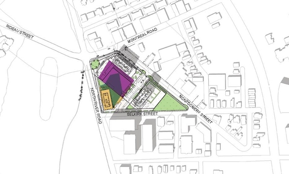 Construction site plan for project from page 36 of the file '2026-02-19 - Urban Design Brief - D07-12-26-0015'