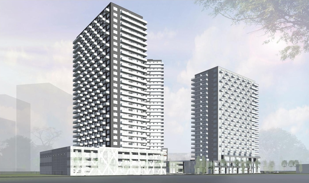 Rendering of building from page 8 of the file '2026-02-19 - Urban Design Brief - D07-12-26-0015'