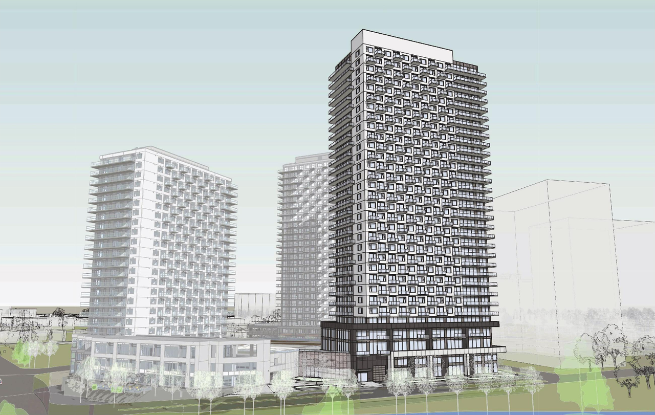 Rendering of building from page 34 of the file '2026-07-20 - Design Brief - D07-12-26-0015'