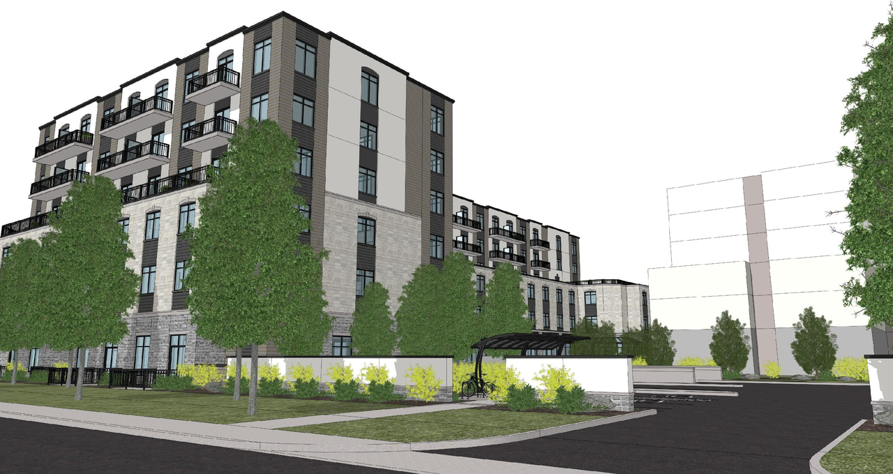 Rendering of building from page 2 of the file '2026-06-15 - Persepctive Views of Phase 1 Parking & Loading Area - D07-12-26-0020'