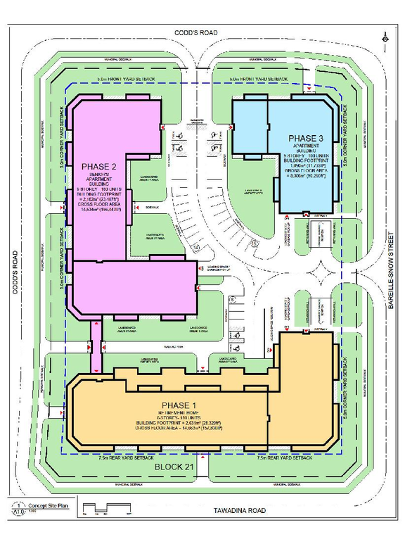 Construction site plan for project from page 32 of the file '2026-03-06 - Urban Design Brief - Phase 1 - D07-12-26-0020'