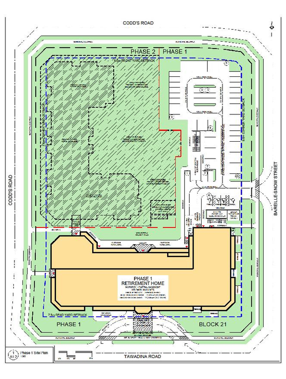Construction site plan for project from page 32 of the file '2026-03-06 - Urban Design Brief - Phase 1 - D07-12-26-0020'