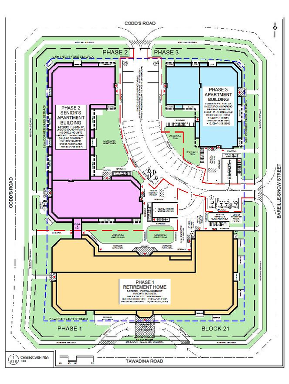Construction site plan for project from page 32 of the file '2026-03-06 - Urban Design Brief - Phase 1 - D07-12-26-0020'