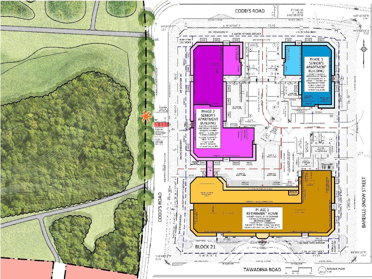 Construction site plan for project from page 42 of the file '2026-03-06 - Urban Design Brief - Phase 1 - D07-12-26-0020'