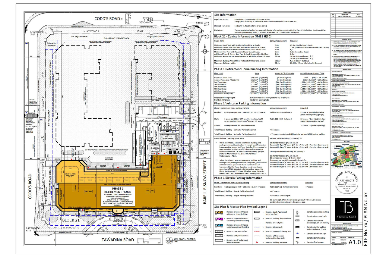 Construction site plan for project from page 46 of the file '2026-03-06 - Urban Design Brief - Phase 1 - D07-12-26-0020'