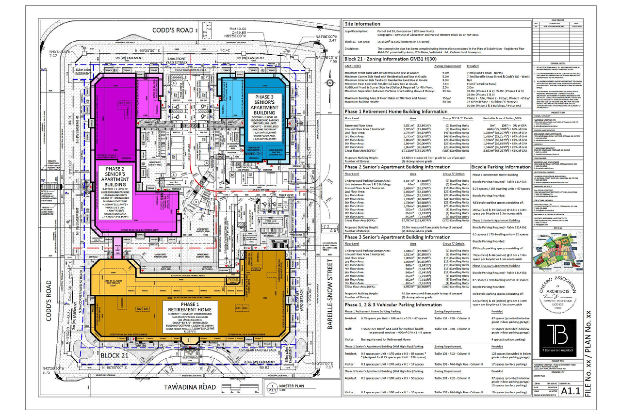 Construction site plan for project from page 47 of the file '2026-03-06 - Urban Design Brief - Phase 1 - D07-12-26-0020'