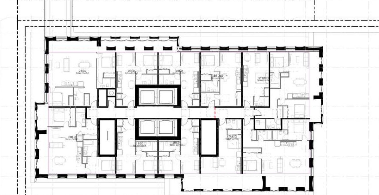 Floor plan for project from page 102 of the file '2026-03-09 - Urban Design Review Panel Recommendation Responses - D07-12-26-0023'