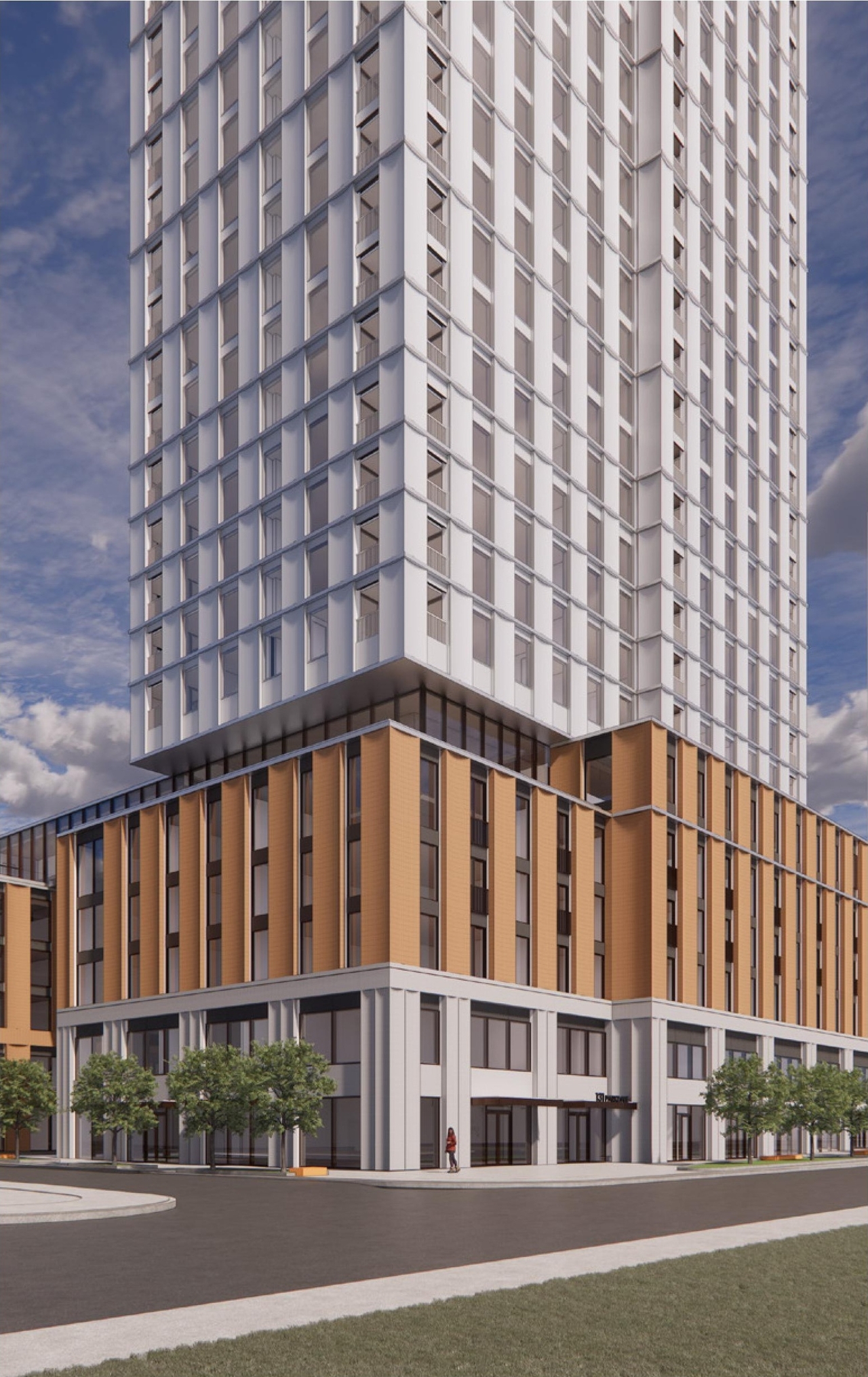 Rendering of building from page 30 of the file '2026-03-09 - Urban Design Review Panel Recommendation Responses - D07-12-26-0023'