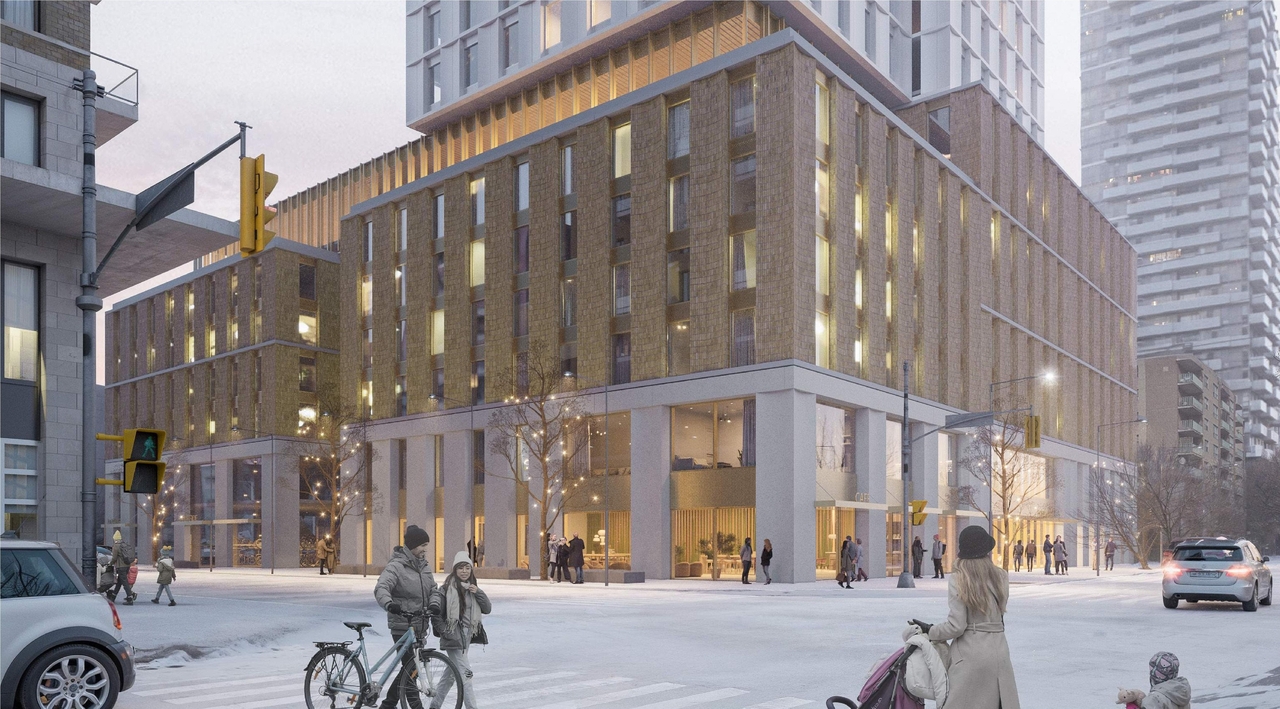 Rendering of building from page 58 of the file '2026-03-09 - Urban Design Review Panel Recommendation Responses - D07-12-26-0023'