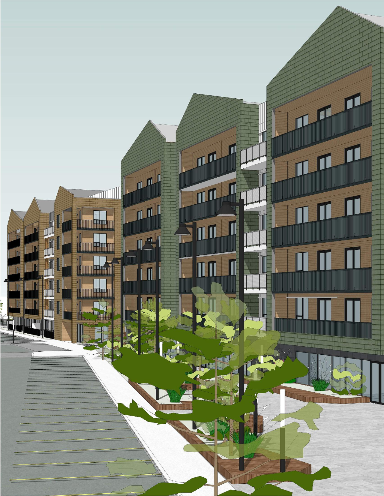 Rendering of building from page 4 of the file '2026-04-16 - Urban Design Brief - D07-12-26-0037'