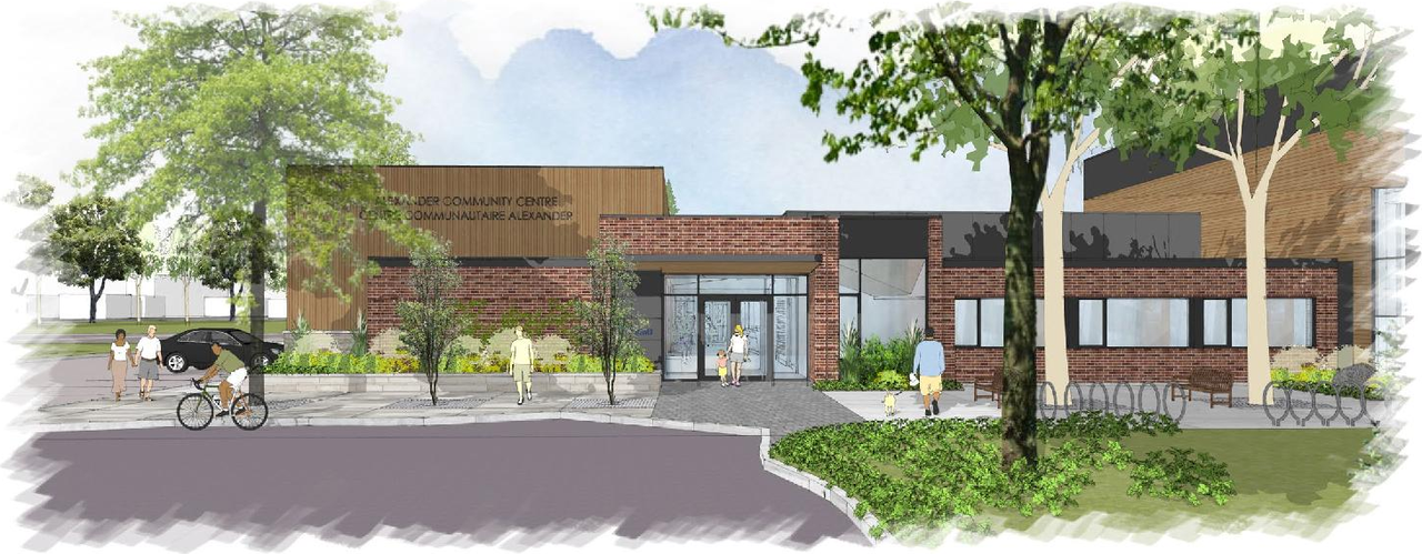Rendering of building from page 8 of the file '2026-04-22 - Urban Design Brief - D07-12-26-0038'