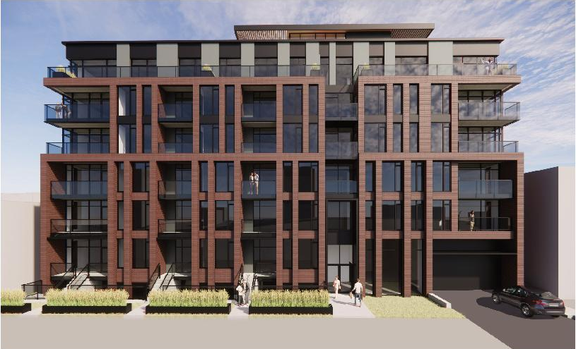 Rendering of building from page 25 of the file '2026-05-08 - Urban Design Review Panel Report - D02-02-26-0037 & D07-12-26-0051'